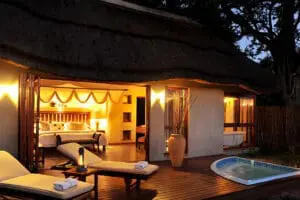 Exterior of the luxury suite.