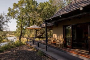 Your chalet has a private deck to enjoy the outdoors. 