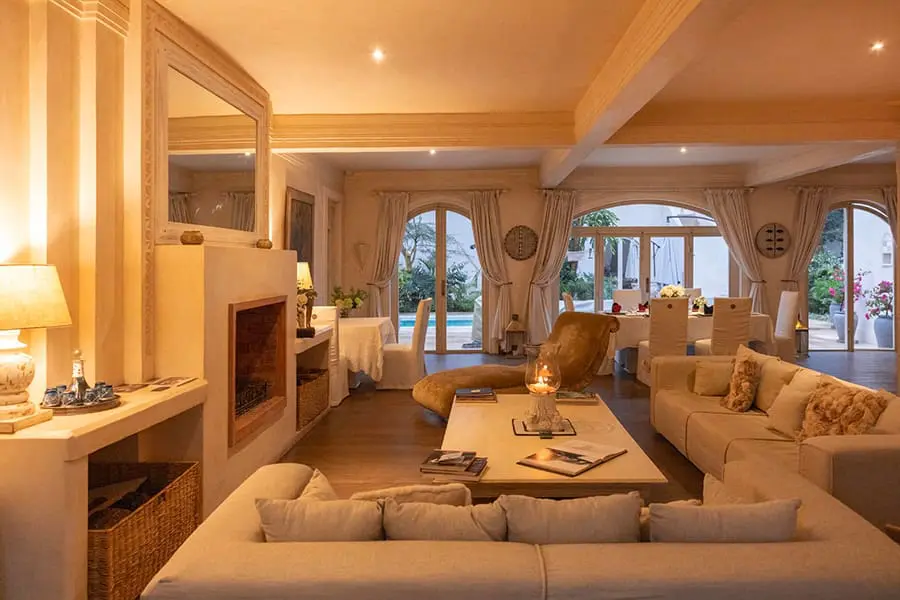 The cosy lounge at Manzili.