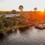Old Drift Lodge at golden hour.