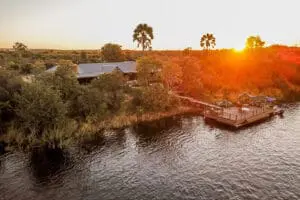 Old Drift Lodge at golden hour.