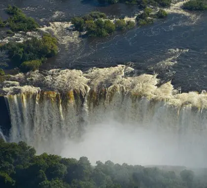Victoria Falls in full flood season.