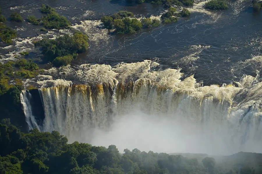 Victoria Falls in full flood season.