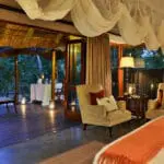 View from the bedroom of the luxury suite.