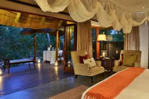 View from the bedroom of the luxury suite.