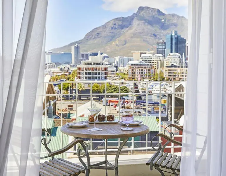 Take in the views of Table Mountain from your luxury suite at Queen Victoria Hotel.