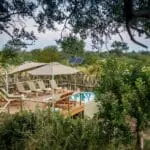 Indulge in a refreshing dip in the pool, surrounded by the tranquility of nature.