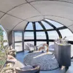 Echo's lounge and bar pod. 