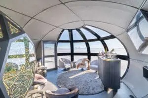 Echo's lounge and bar pod. 