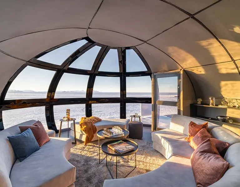 Relax in the lounge pod and enjoy the floor to ceiling window views. 