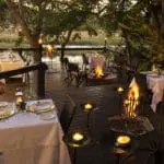 Relish in fine-dining on the deck overlooking the river.