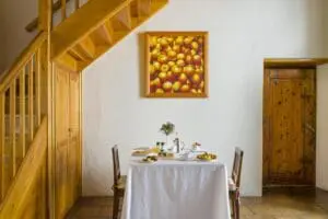 On rainy days, enjoy your morning meals indoors, in a quaint breakfast nook. 