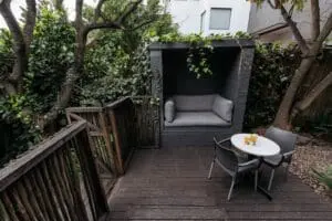 A cosy nook is the ideal spot for a light lunch. 