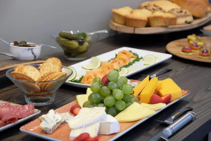 Snack on decadent cheeses and wholesome muffins in between meals.