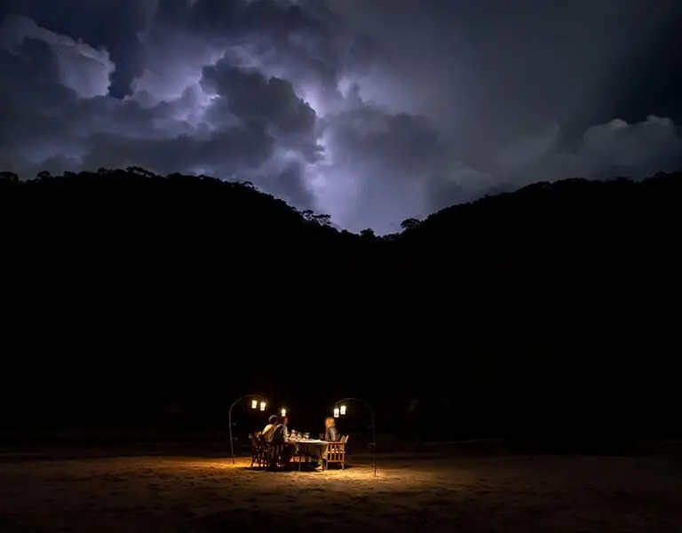 Dining under the stars.