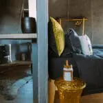Luxurious interiors with rich colours and textures. 