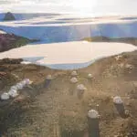 An aerial view of Whichaway in Antarctica.