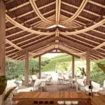 A spacious lounge, bar and dining area - rendered image. 