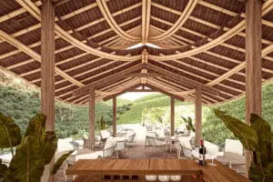 A spacious lounge, bar and dining area - rendered image. 