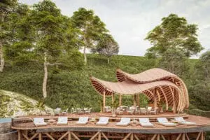 The pool deck welcomes an afternoon of relaxation.