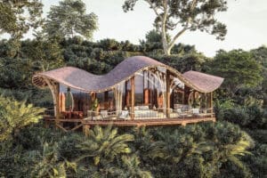 Las suites de Erebero Hills están situadas en la ladera de una colina con magníficas vistas de Bwindi. (imagen renderizada).