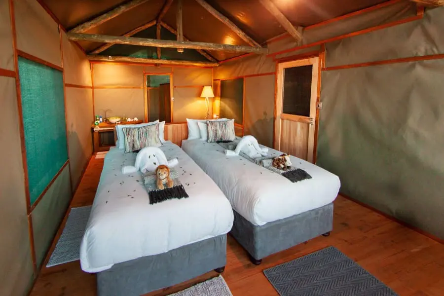 Cosy twin beds are perfect for the little ones. 