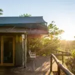 Each tented lodge boasts a private balcony. 