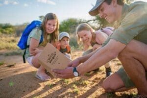 Fun-filled children's activities include animal checklists, bush quizzes, and kid-friendly game drives.