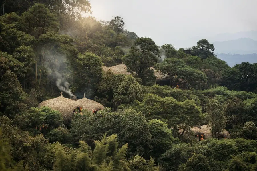 These thatched Forest Villas blend in with the landscape.