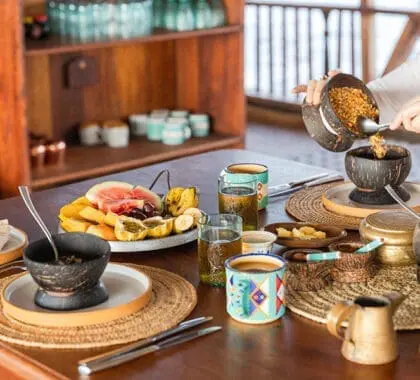 Beautiful meals enjoyed on the dhow. 