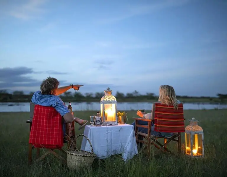 Sundowners in the African wilds. 