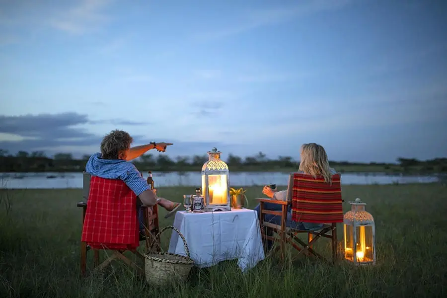 Sundowners in the African wilds. 