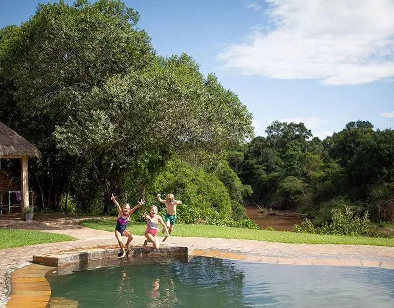 Kids having a blast on safari. 