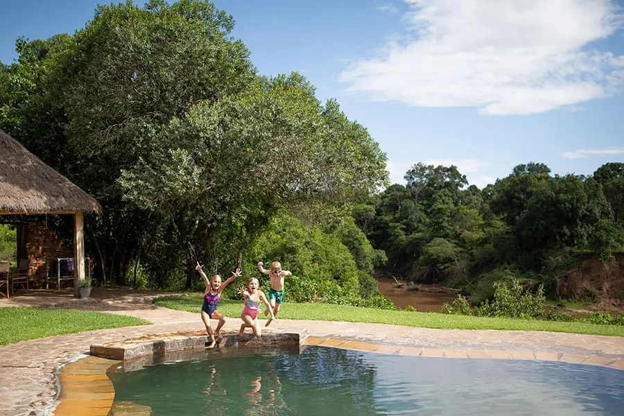 Kids having a blast on safari. 