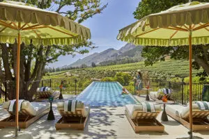 Franschhoek's vineyards and mount