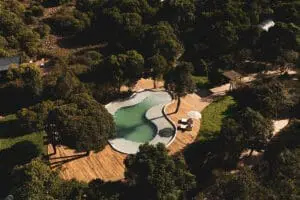 Take a dip in the swimming pool. 