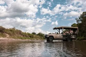 Game drives occur in sophisticated safari 4x4 vehicles allowing access to many terrains. 