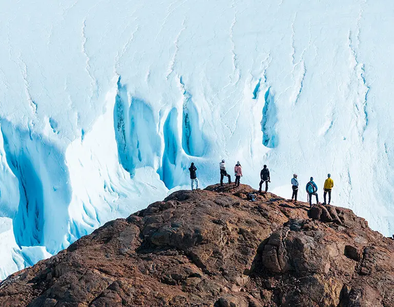 Summit nunataks and enjoy panoramic views.