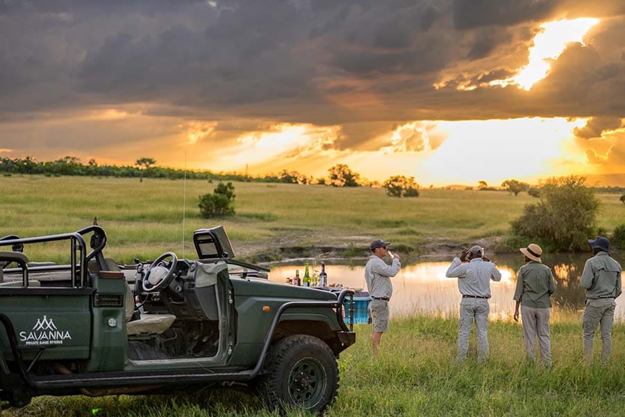 Sundowners on safari. 