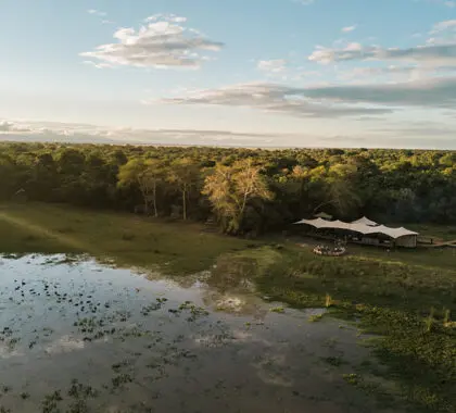 Chicari Camp is set at the foot of a seasonally flooded pan. 