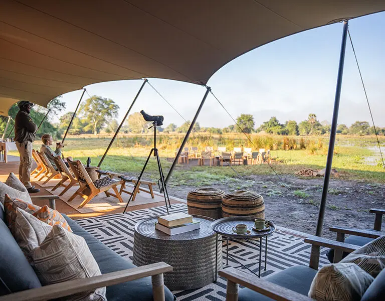 Chicar's deck is perfectly positioned for a superb 'armchair' safari.