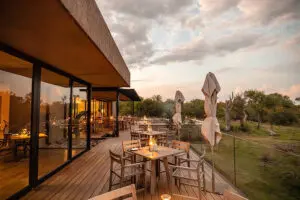 Dining on the deck.