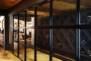 A well-stocked wine cellar.