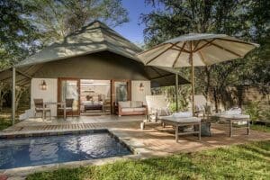 Tented suites provide the ultimate in comfort. 