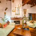 Curl up next to the fireplace with a book from the library.