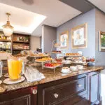 A breakfast spread.