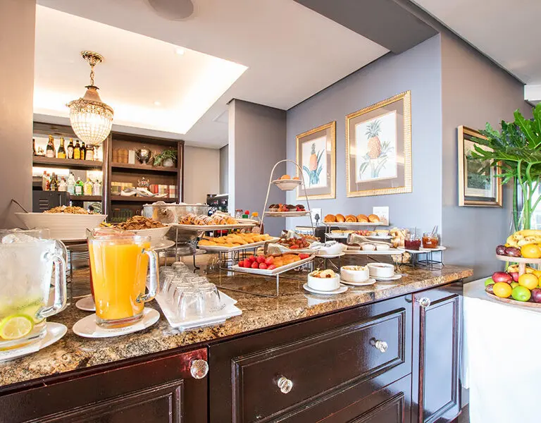 A breakfast spread.
