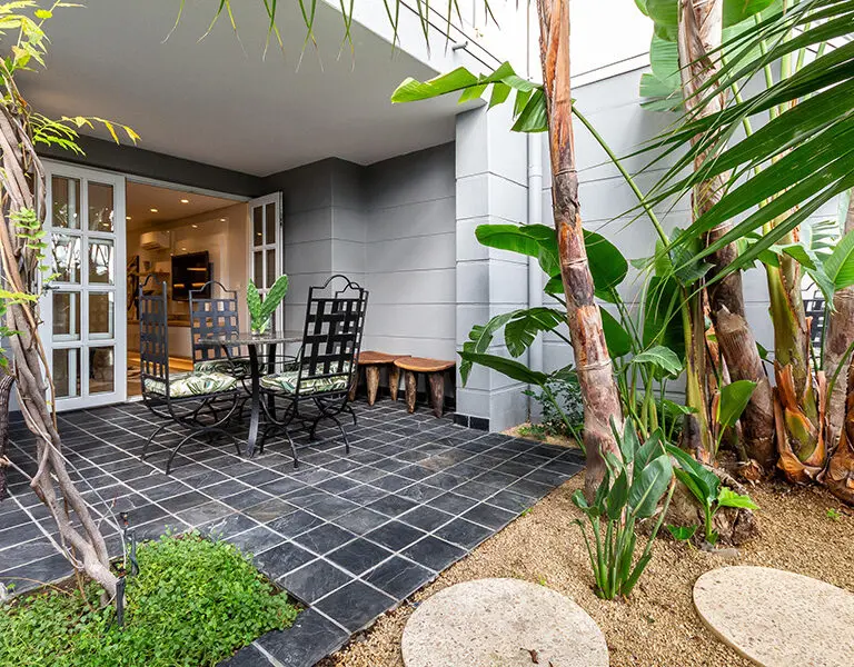 The 3-Bedroom Africa Apartment has a garden porch.