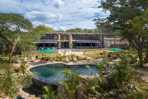 Waterfalls Lodge grounds.