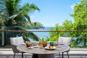 Enjoy breakfast in the comfort of your spacious deck.